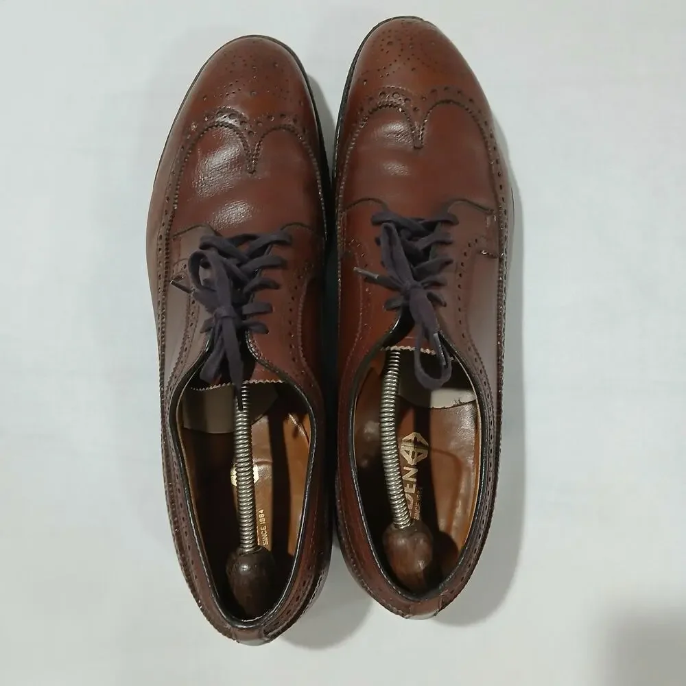 Alden Mens 13 AA/B Brown Leather Longwing Blucher Wingtip Oxford Dress Shoes US